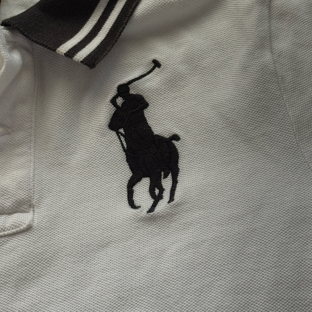 Polo by Ralph Lauren Kids White Polo with Black Stripe - Picture 5 of 8